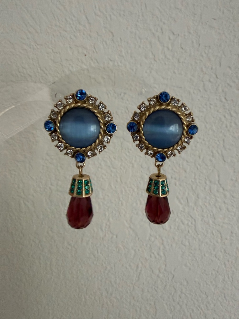 SZY women’s signed vintage blue & brown drop Earrings